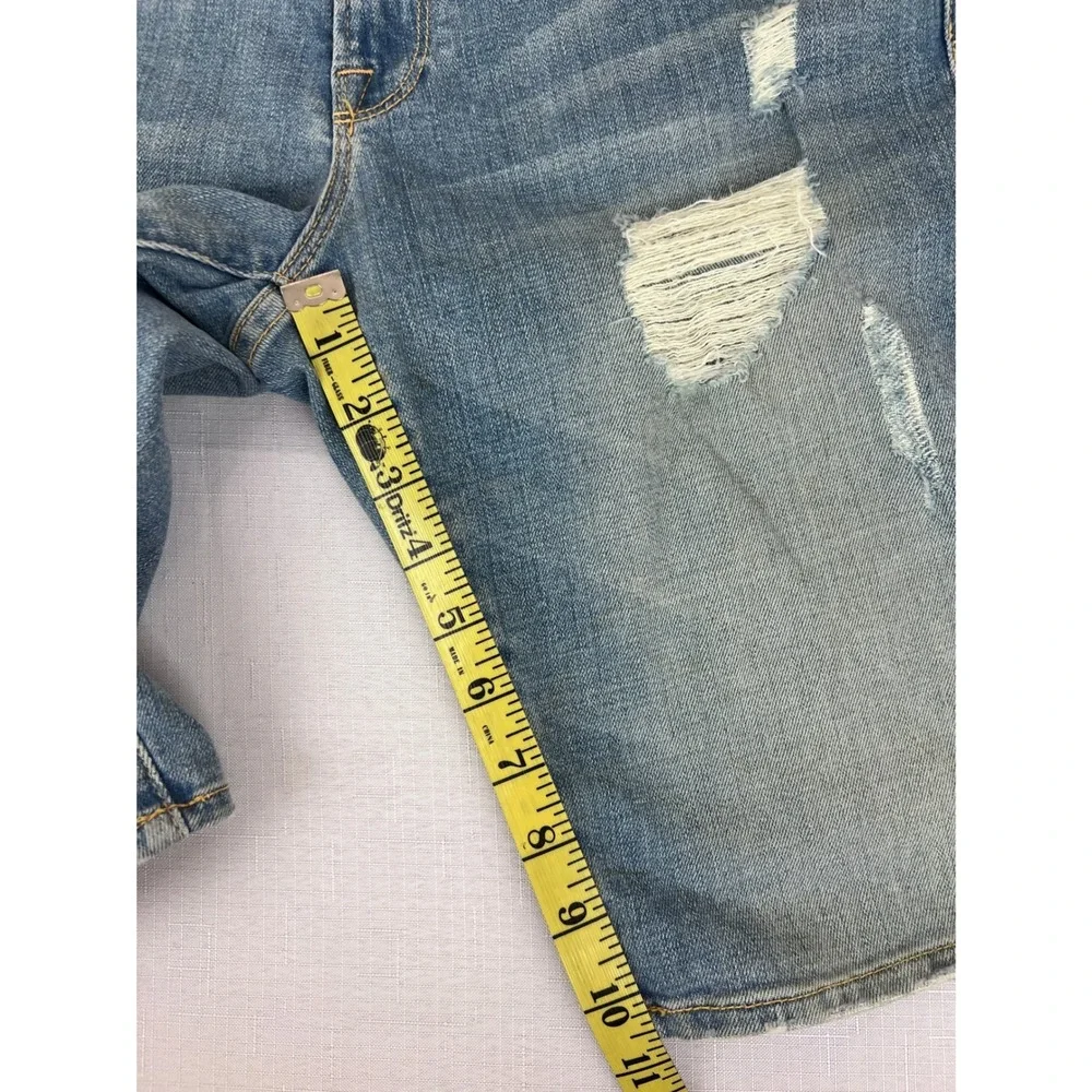 FRAME Le Garcon Cutoff Shorts Womens 28 Blue Excellent Distressed Zuma Beach